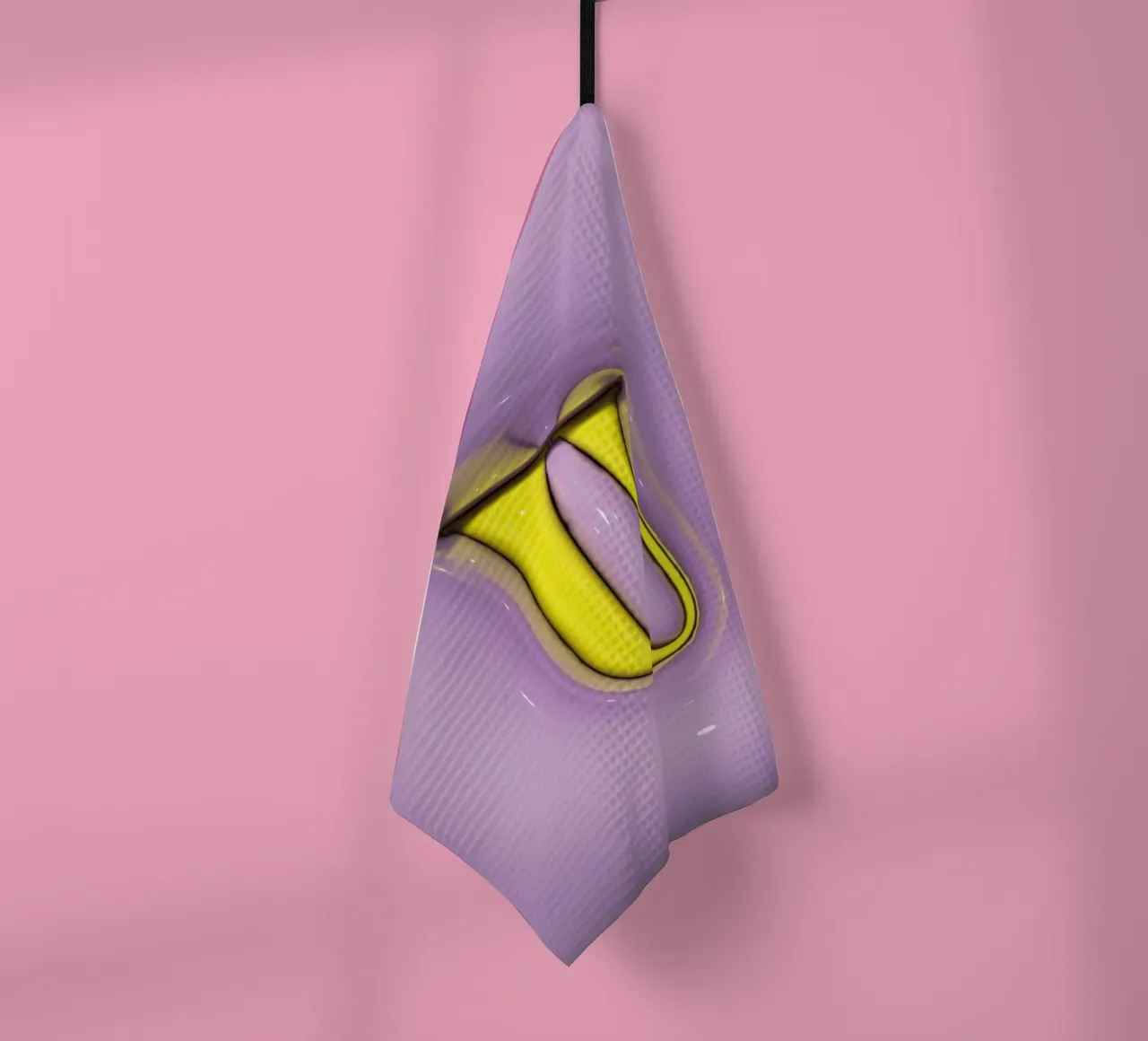 Bubblegum Inflate Initialen U Lila Geschirrtuch von Malou-Studio