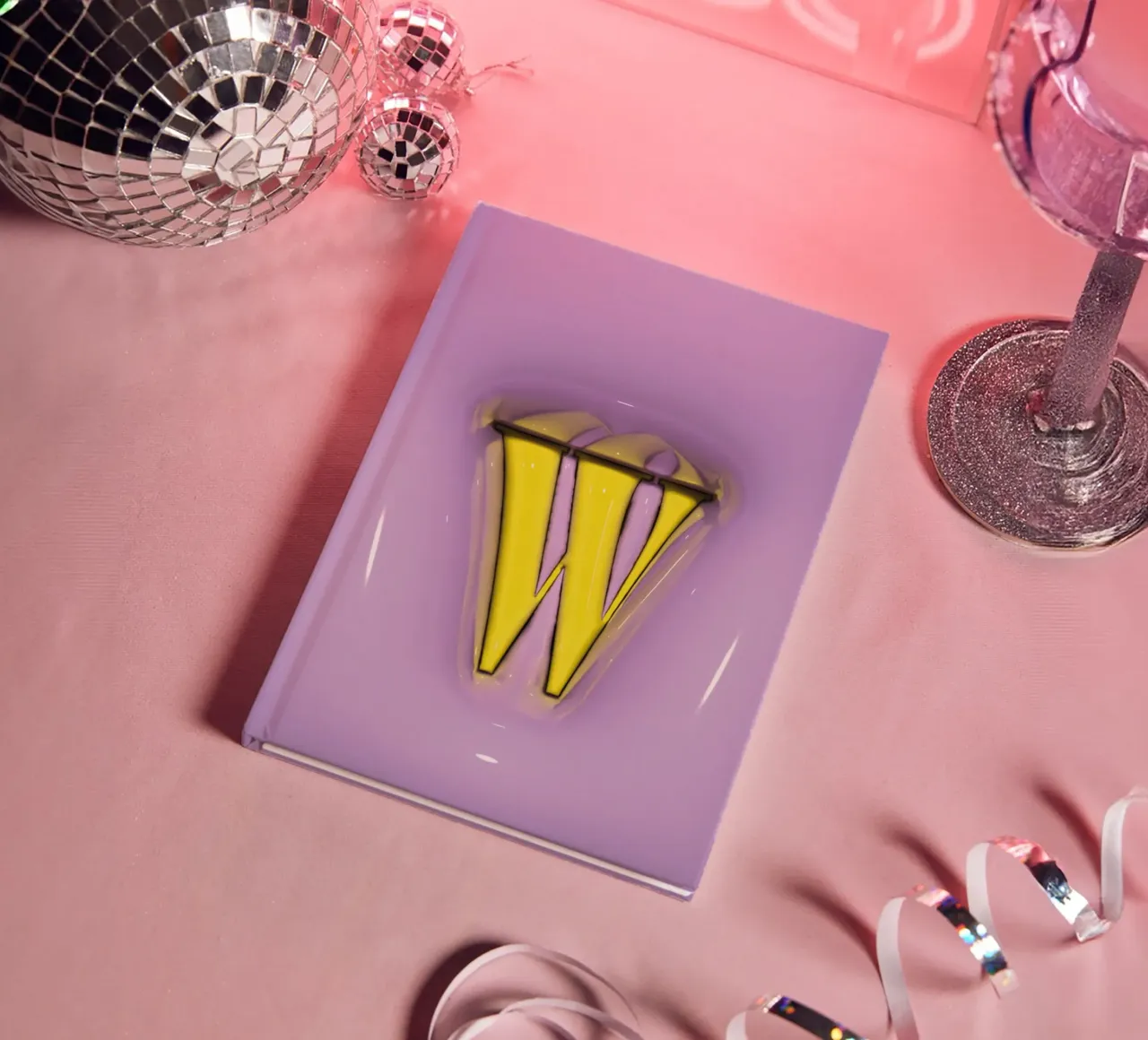 Bubblegum Inflate Initials W Purple notebook by Malou-Studio