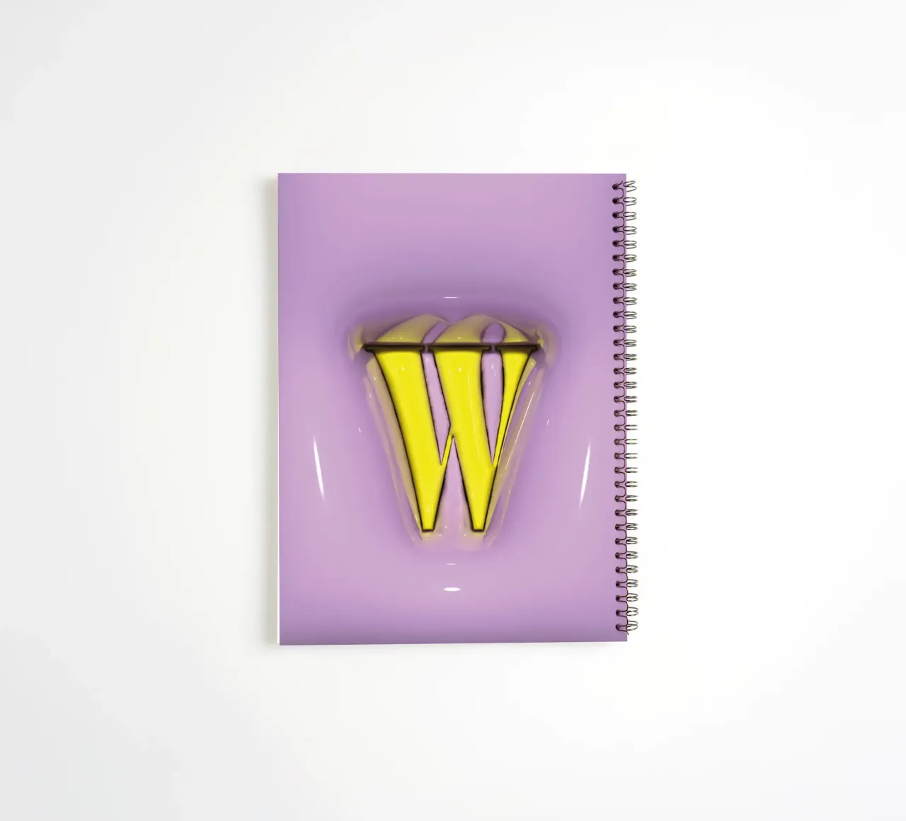 Bubblegum Inflate Initials W Purple spiral notebook by Malou-Studio