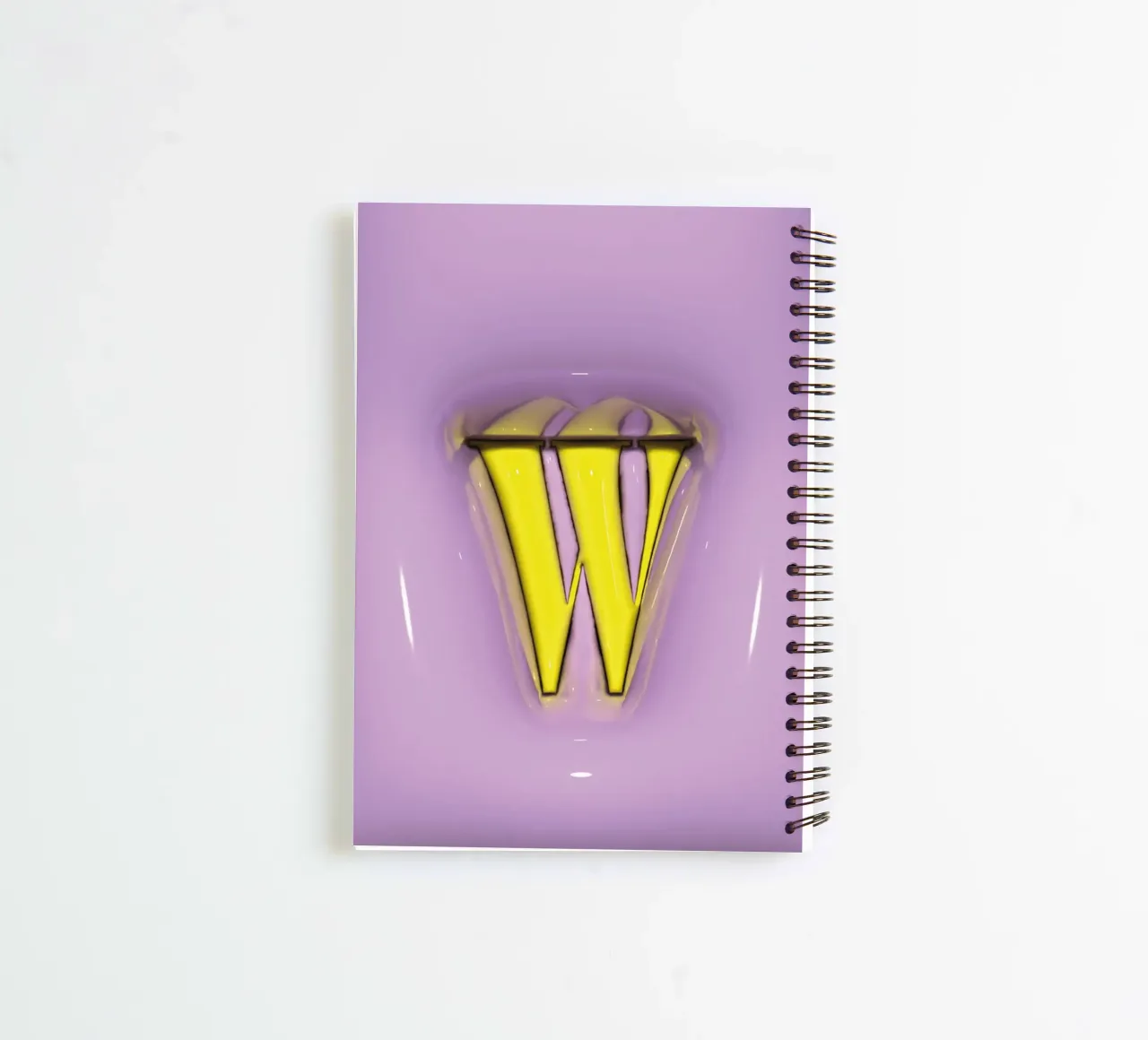Bubblegum Inflate Initials W Purple spiral notebook by Malou-Studio
