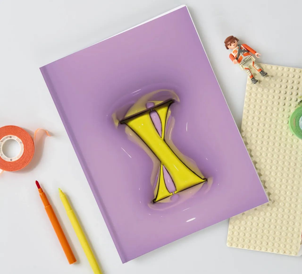 Bubblegum Inflate Initials X Purple notebook by Malou-Studio