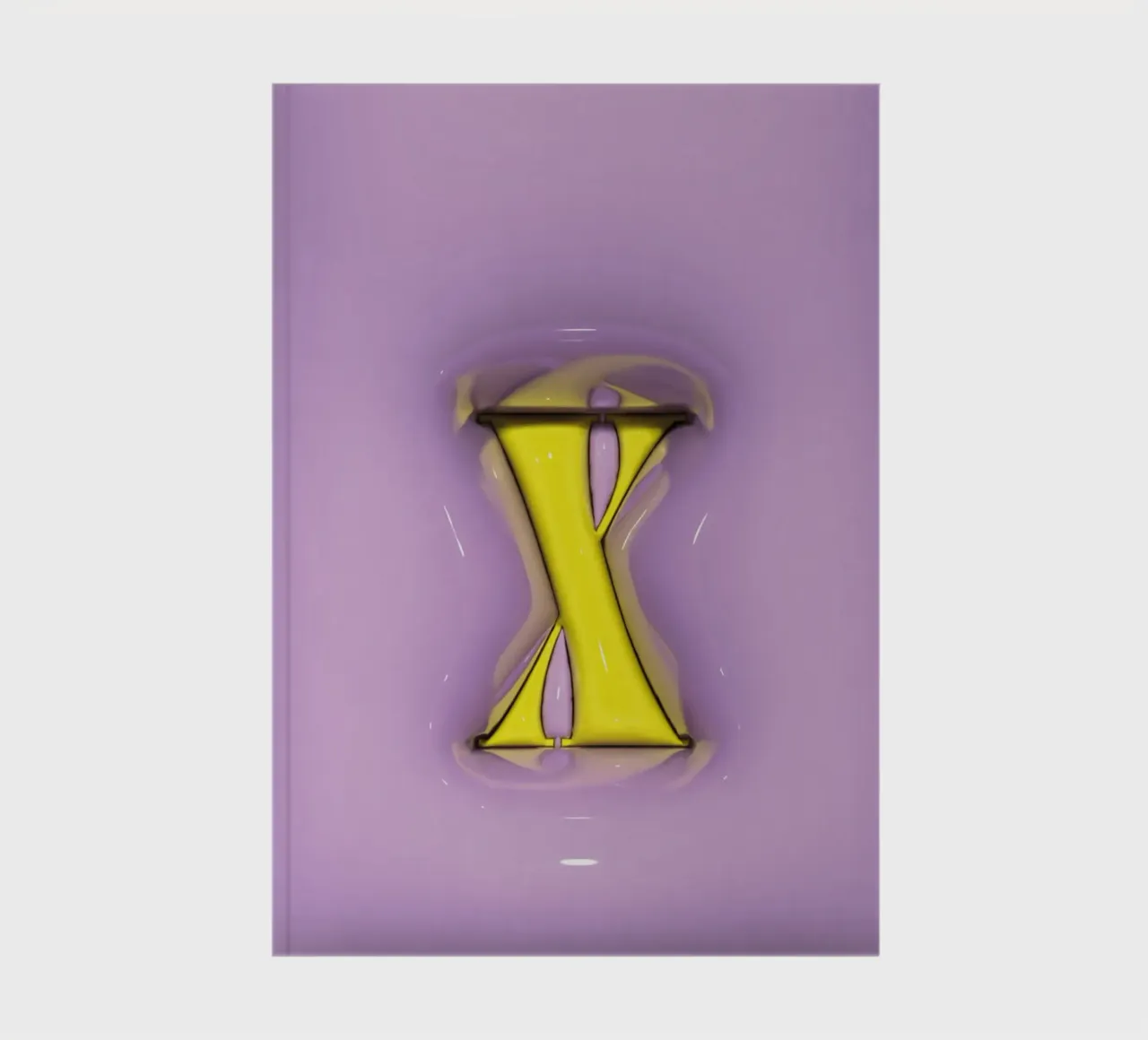 Bubblegum Inflate Initials X Purple notebook by Malou-Studio