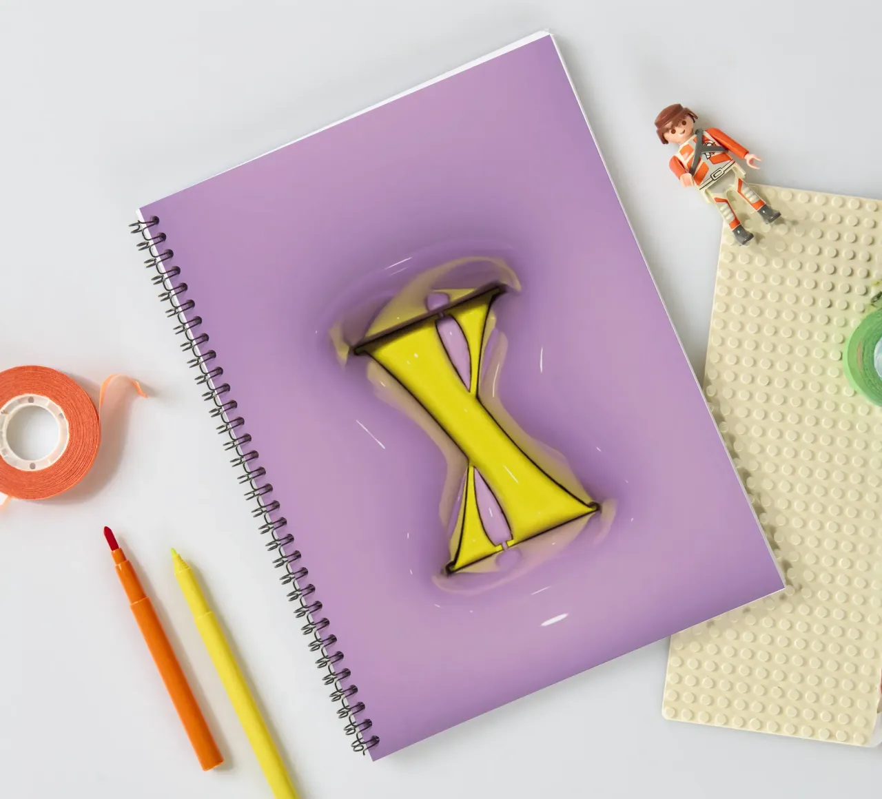 Bubblegum Inflate Initials X Purple spiral notebook by Malou-Studio