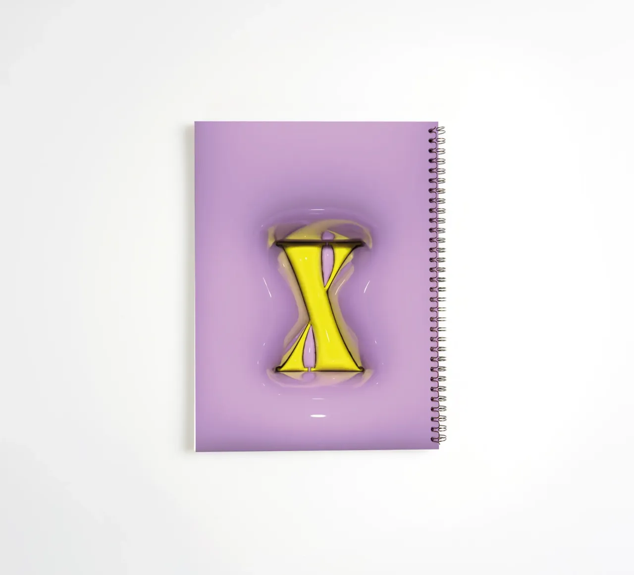 Bubblegum Inflate Initials X Purple spiral notebook by Malou-Studio