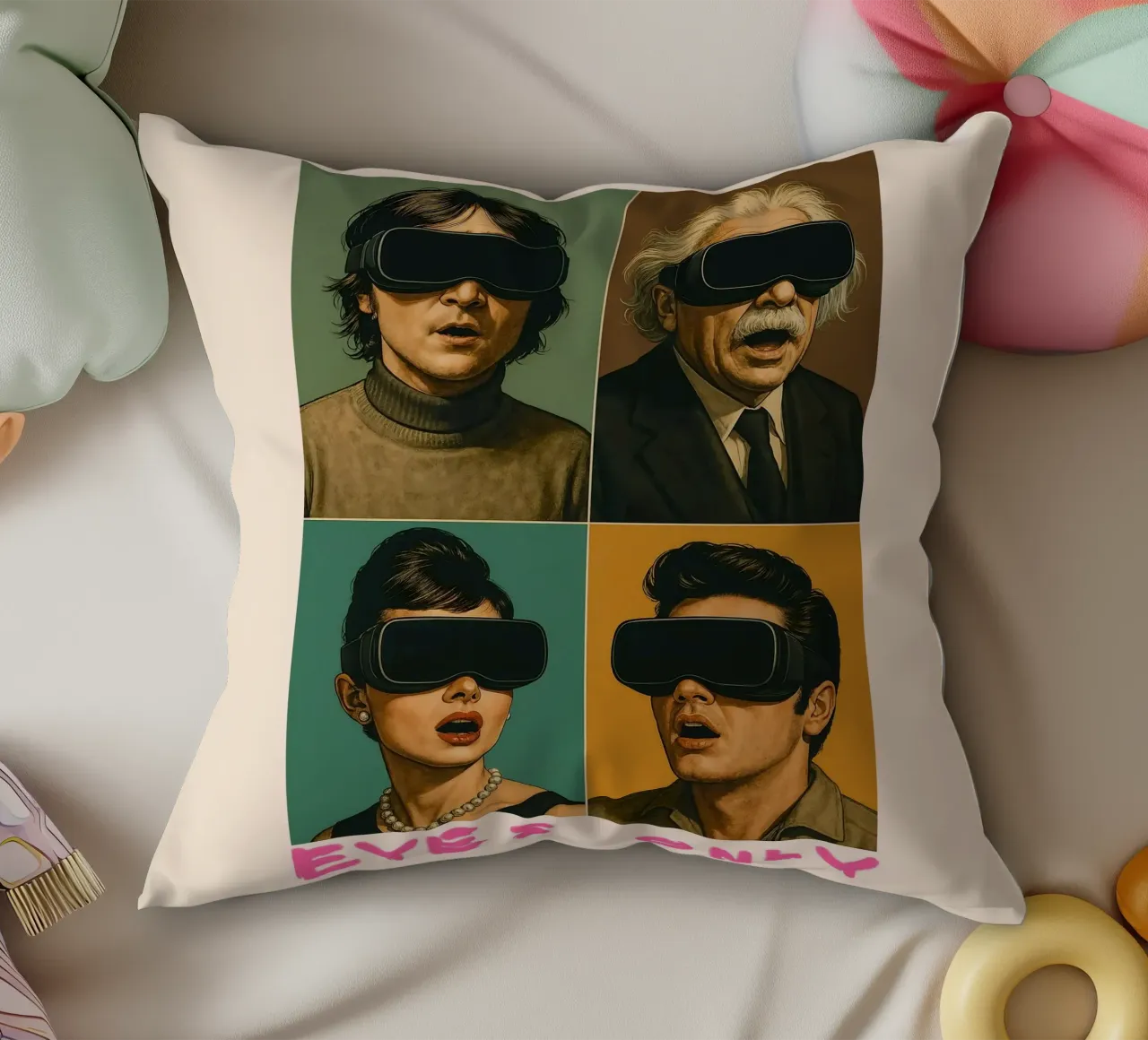 EYES ONLY – Icons in VR decorative cushion by Studio Mooodz