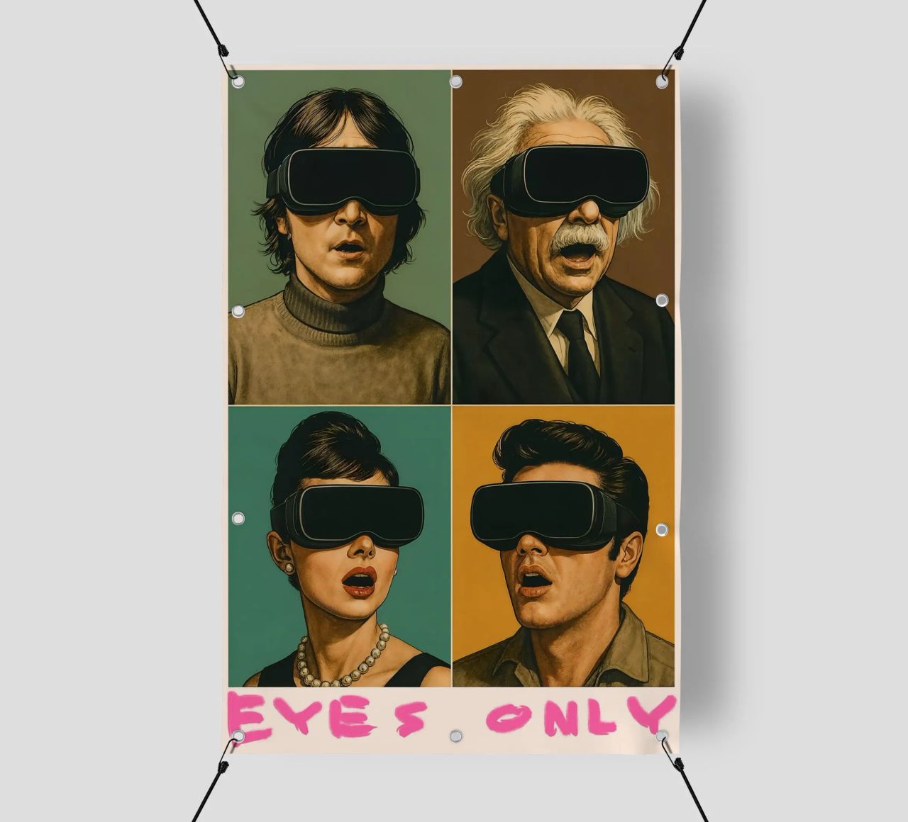EYES ONLY – Icons in VR telo in pvc da Studio Mooodz