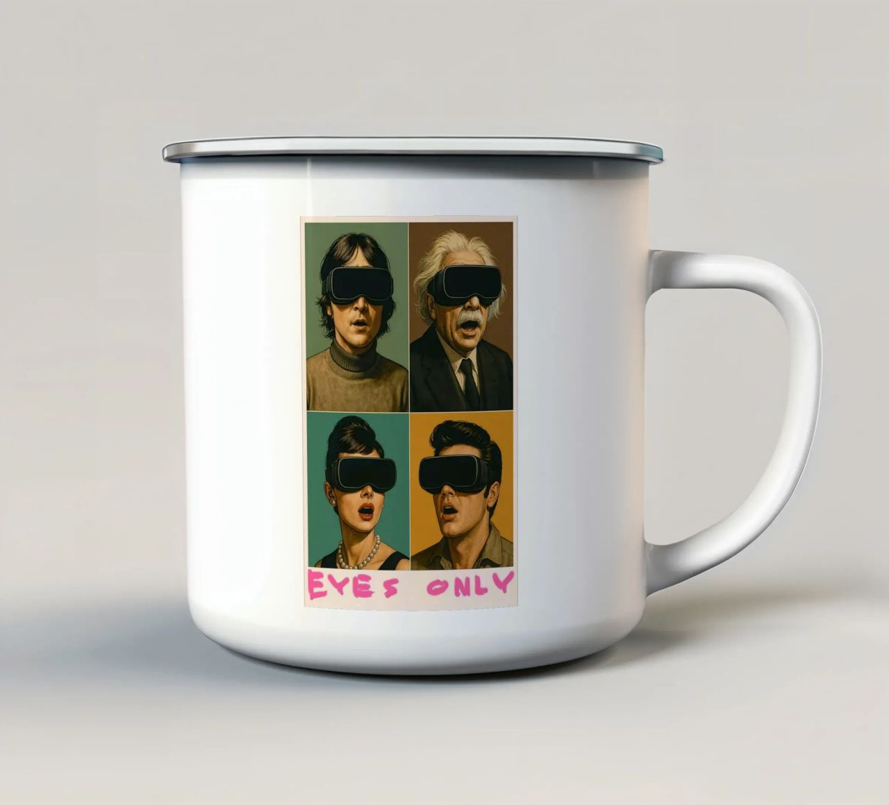 EYES ONLY – Icons in VR tazza in smalto da Studio Mooodz