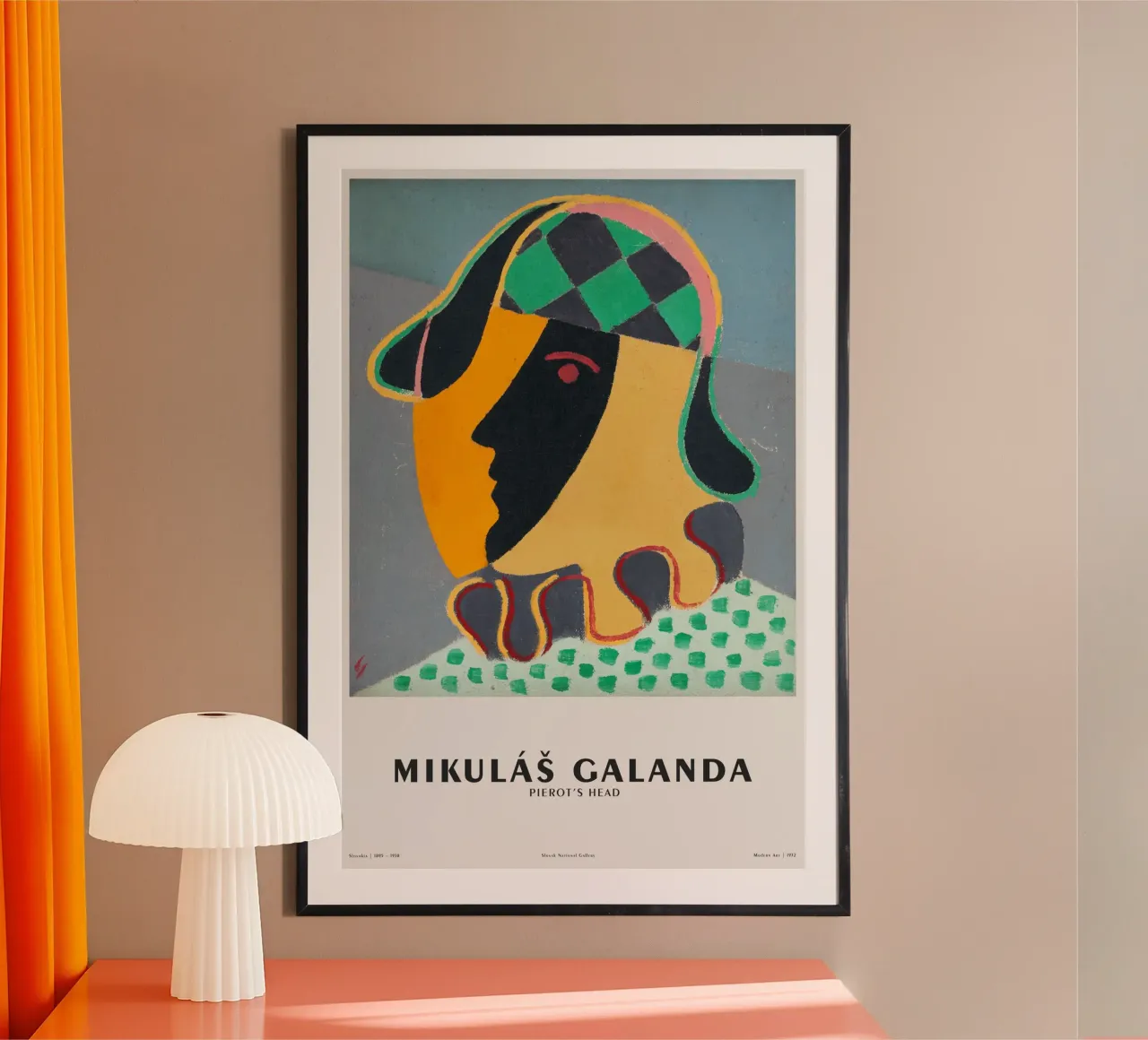 Mikuláš Galanda - Testa di Pierots poster con telaio in plastica da Old Masters