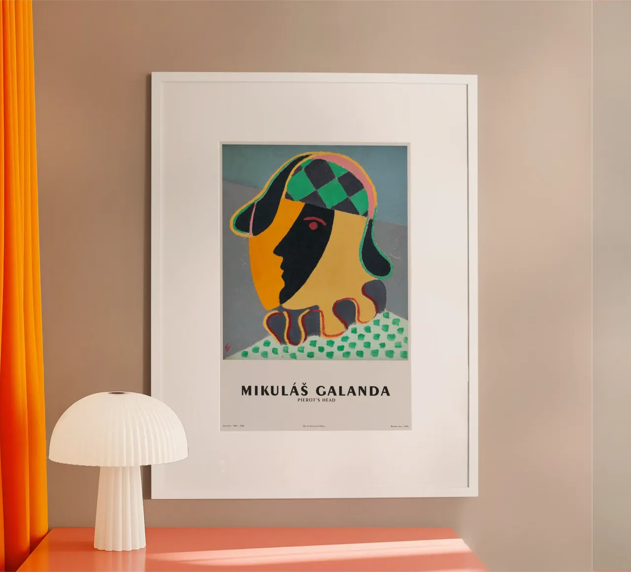 Mikuláš Galanda - Testa di Pierots poster con telaio in plastica da Old Masters