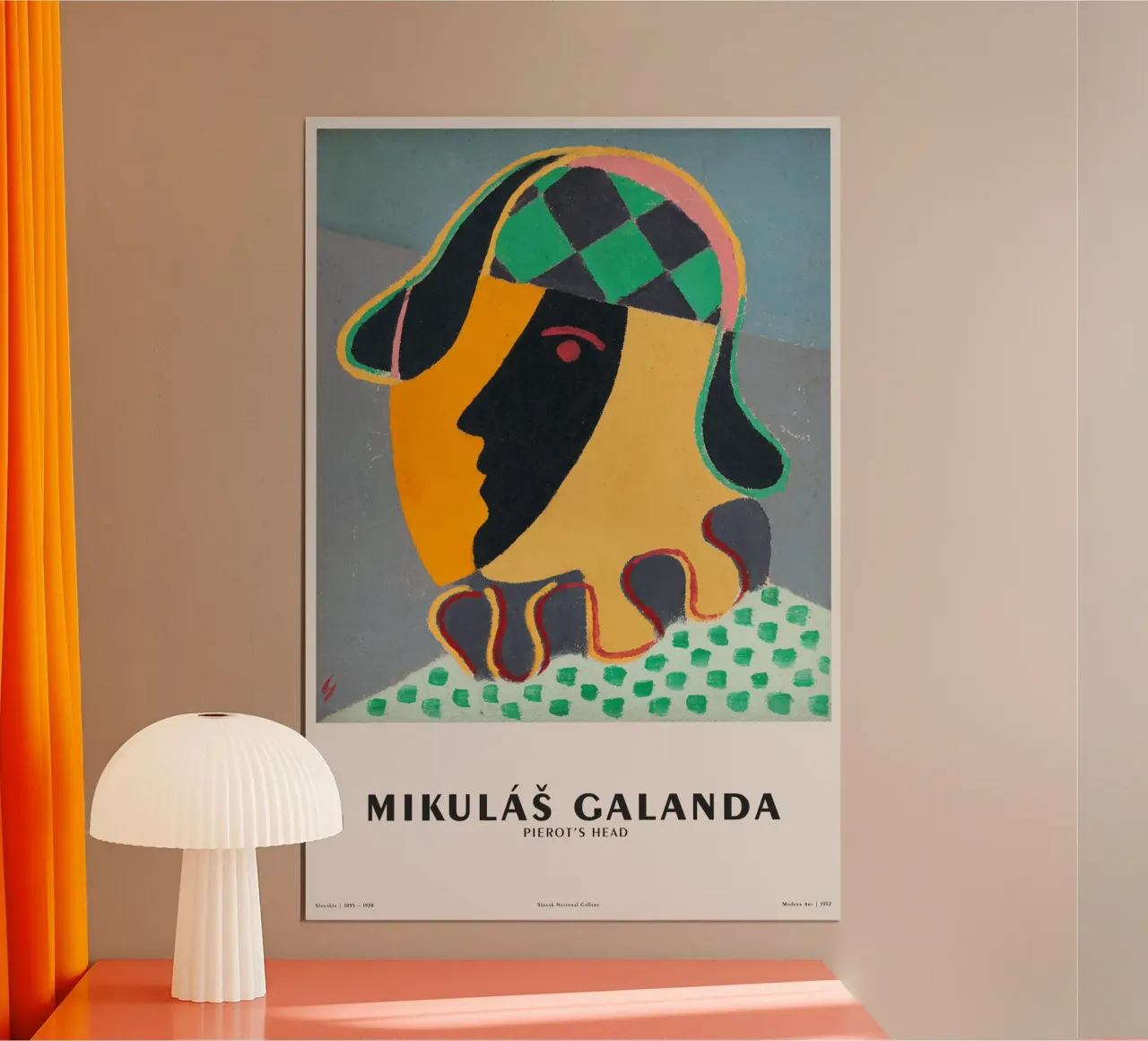 Mikuláš Galanda - Testa di Pierots poster con telaio in plastica da Old Masters