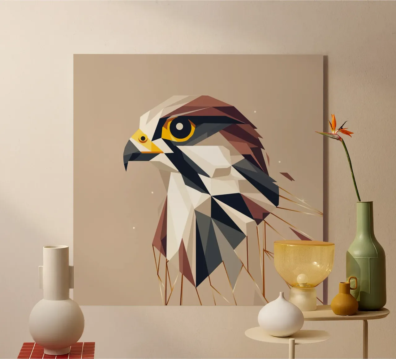 Geometric falcon - elegance and precision acrylic glass by namosh