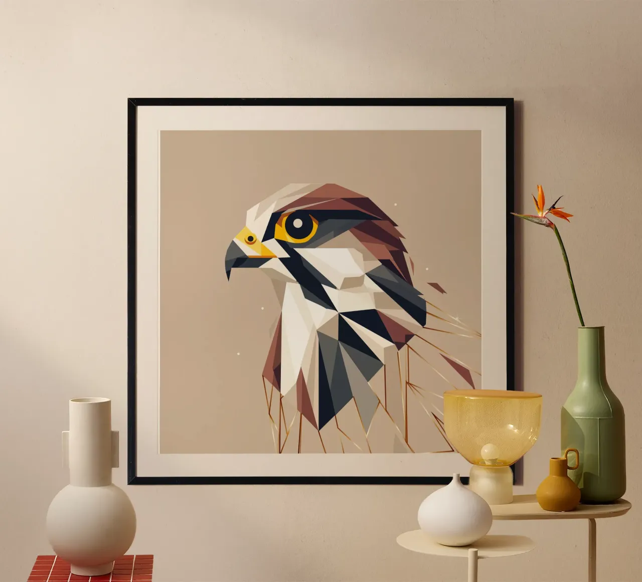 Falco geometrico - eleganza e precisione poster da namosh