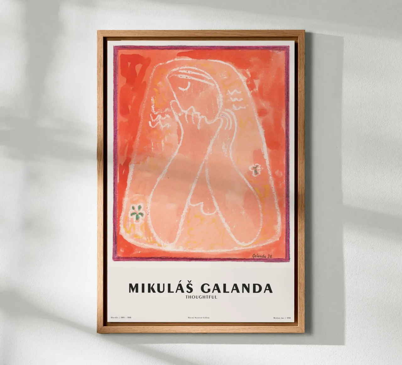 Mikuláš Galanda - Gedankenvoll n. 2 tela con Cornice a cassetta da Old Masters