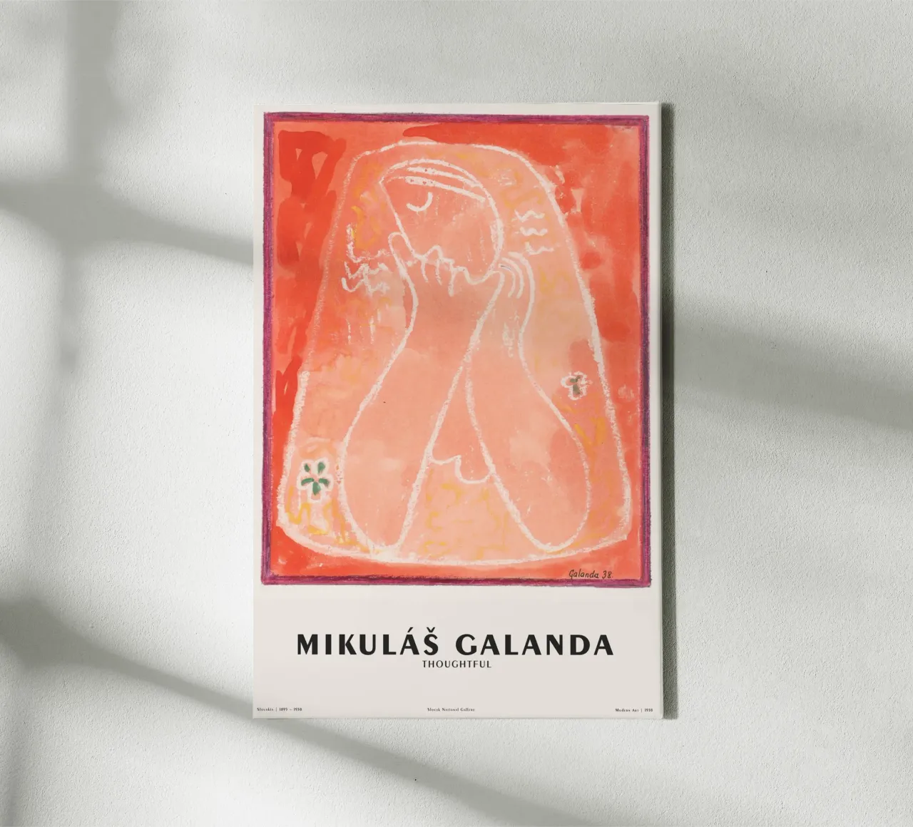 Mikuláš Galanda - Gedankenvoll n. 2 tela con Cornice a cassetta da Old Masters