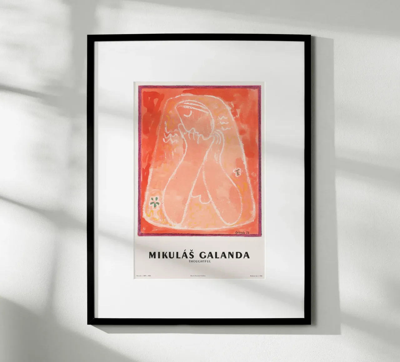 Mikuláš Galanda - Gedankenvoll n. 2 poster con telaio in alluminio da Old Masters