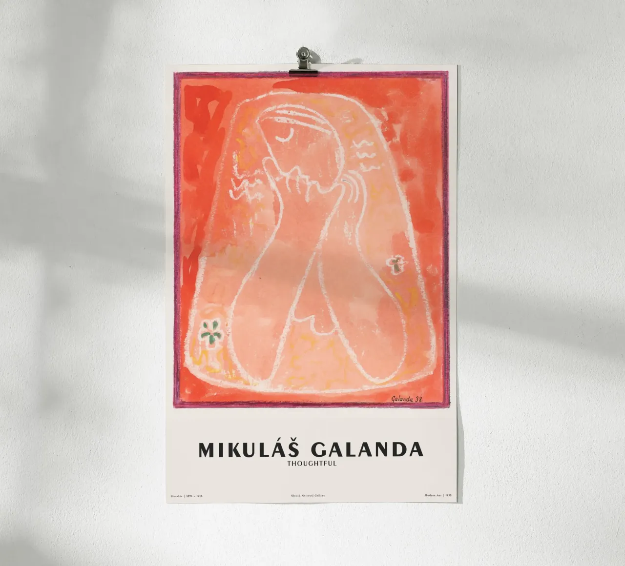 Mikuláš Galanda - Gedankenvoll n. 2 poster con telaio in alluminio da Old Masters