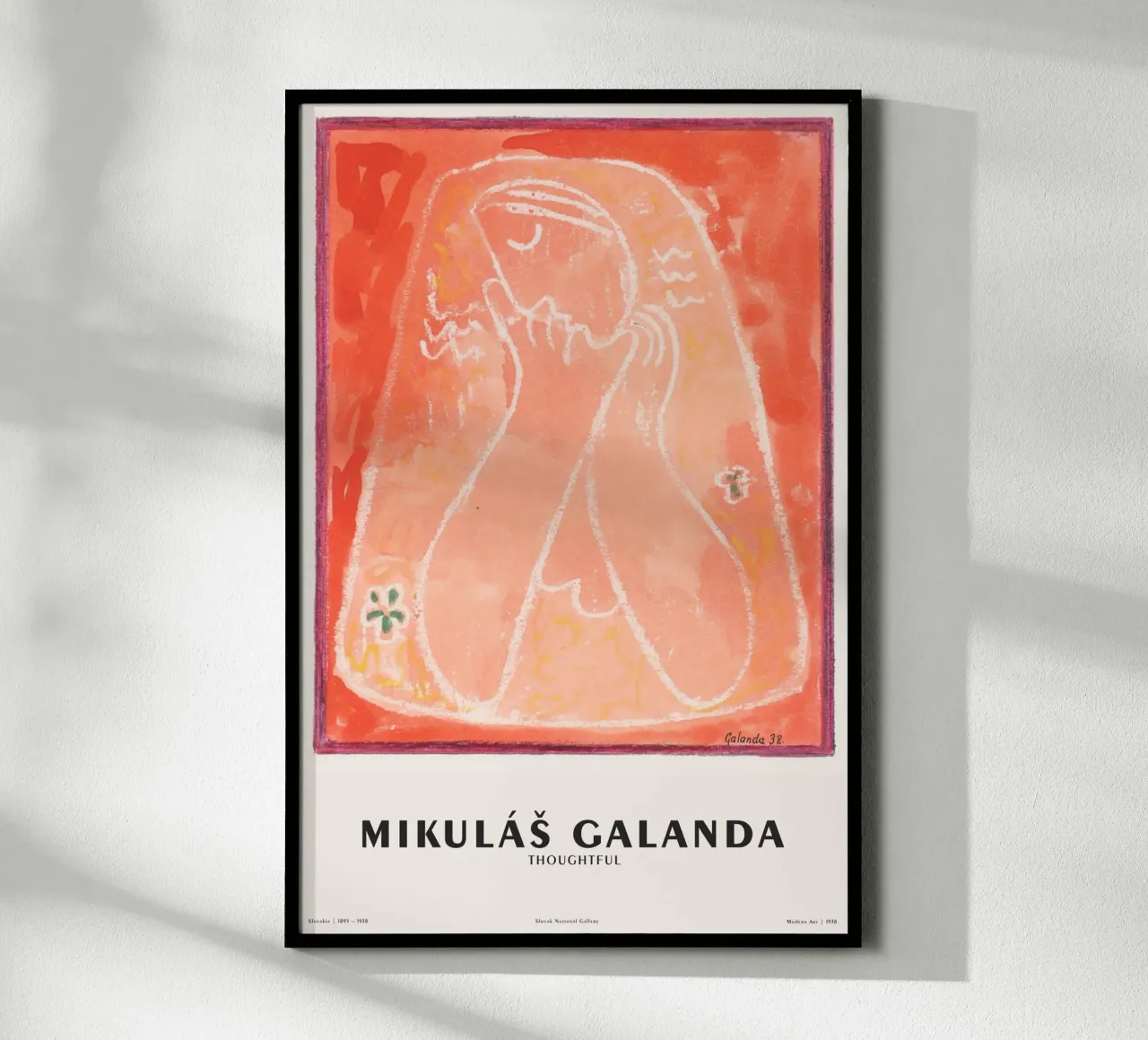 Mikuláš Galanda - Gedankenvoll n. 2 poster con telaio in alluminio da Old Masters