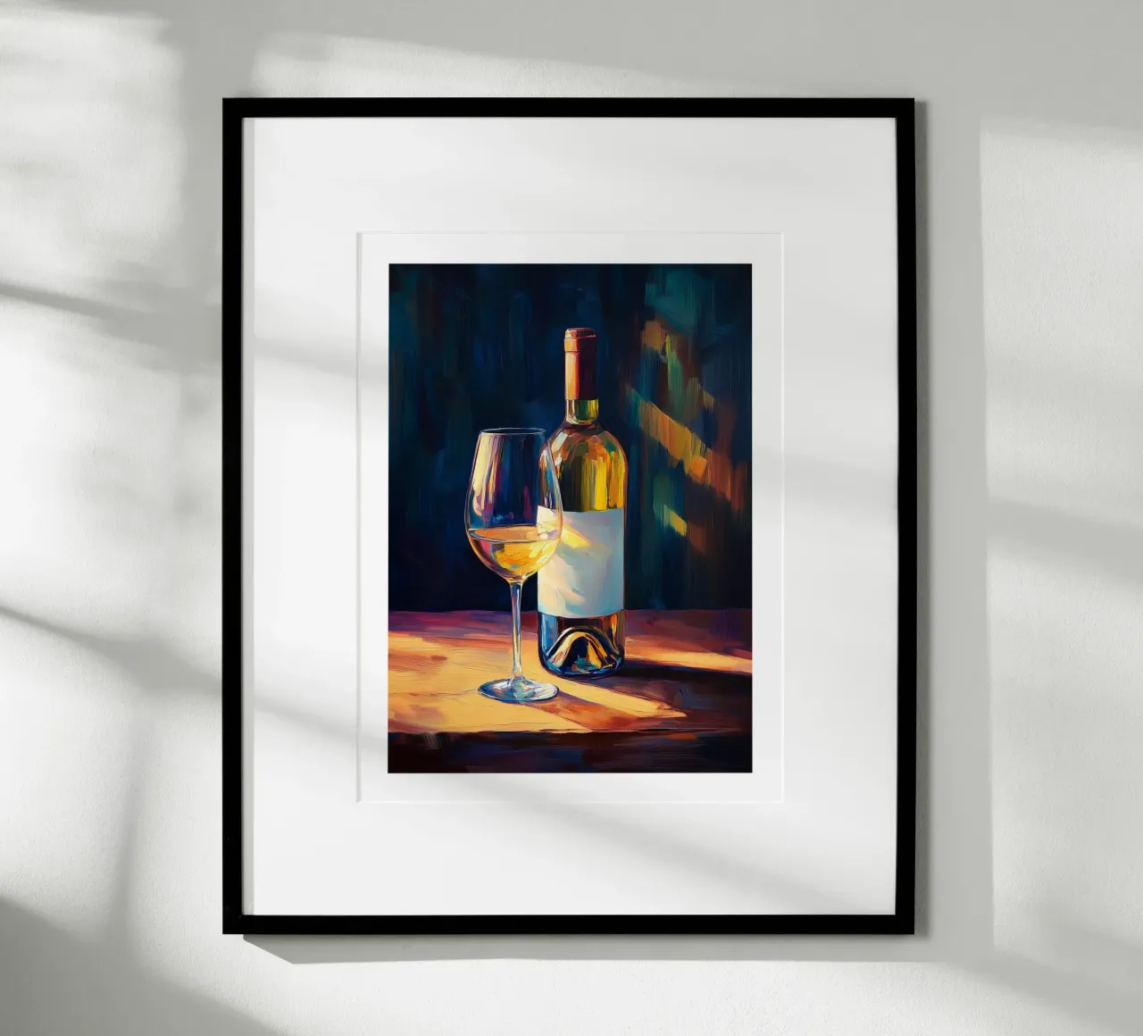 Vernice al vino bianco poster con telaio in legno da Spice & Style