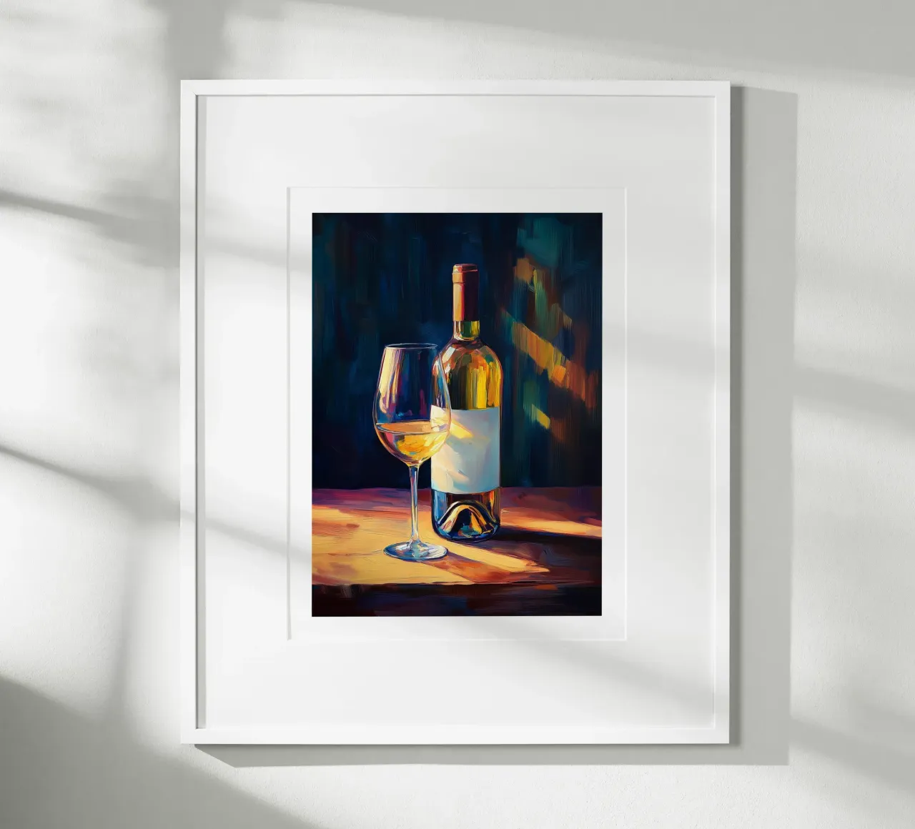 Vernice al vino bianco poster con telaio in legno da Spice & Style
