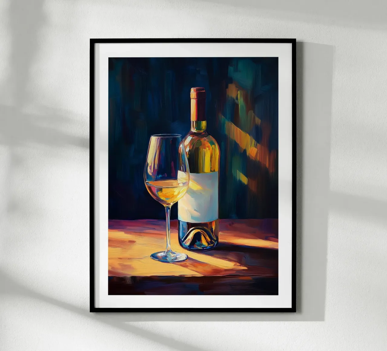 Vernice al vino bianco poster con telaio in legno da Spice & Style