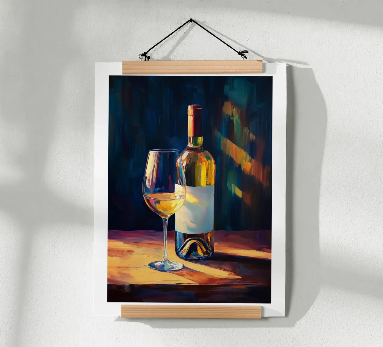 Vernice al vino bianco poster con telaio in legno da Spice & Style