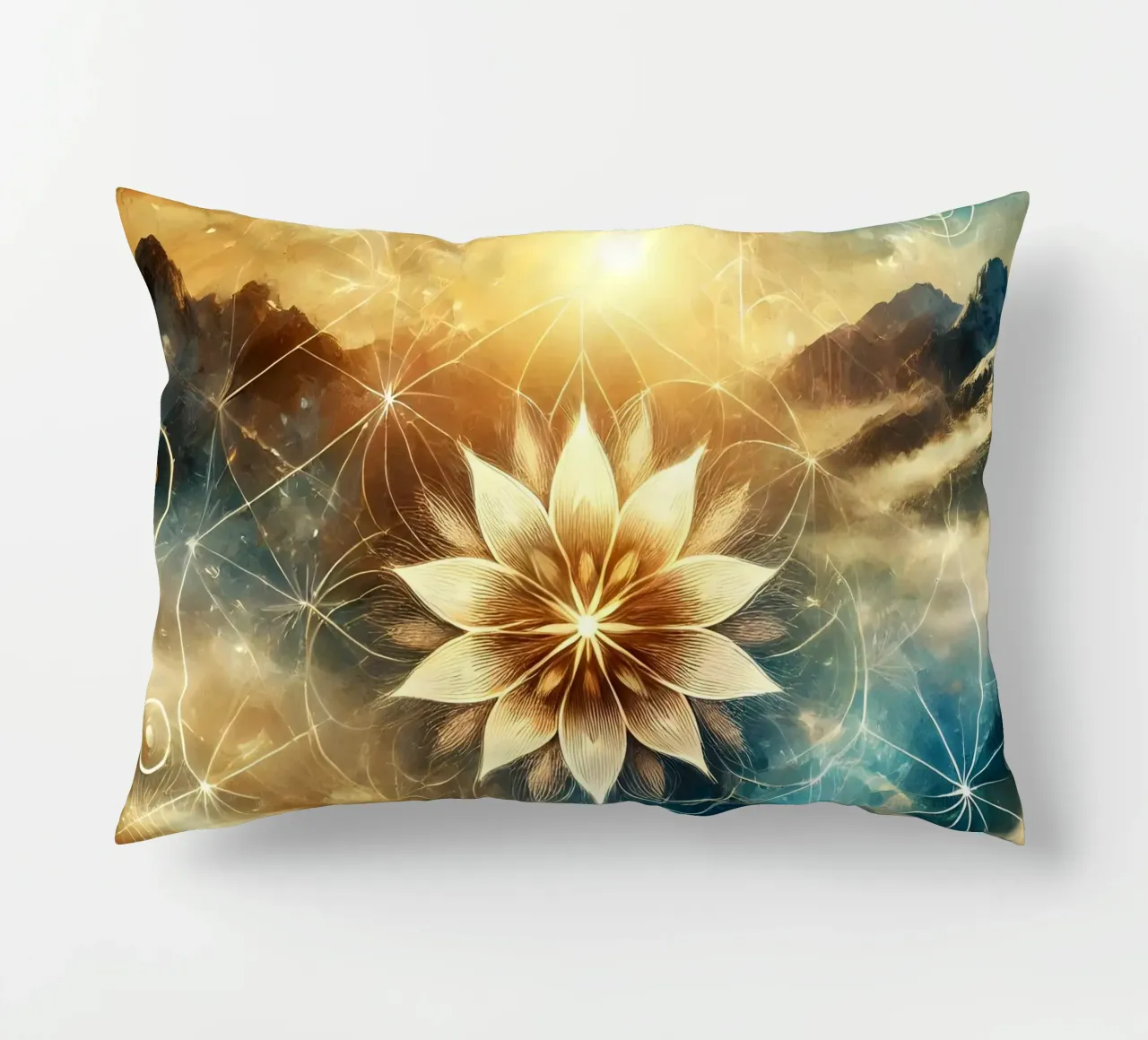Flower of life - watercolour style decorative cushion by spiritual