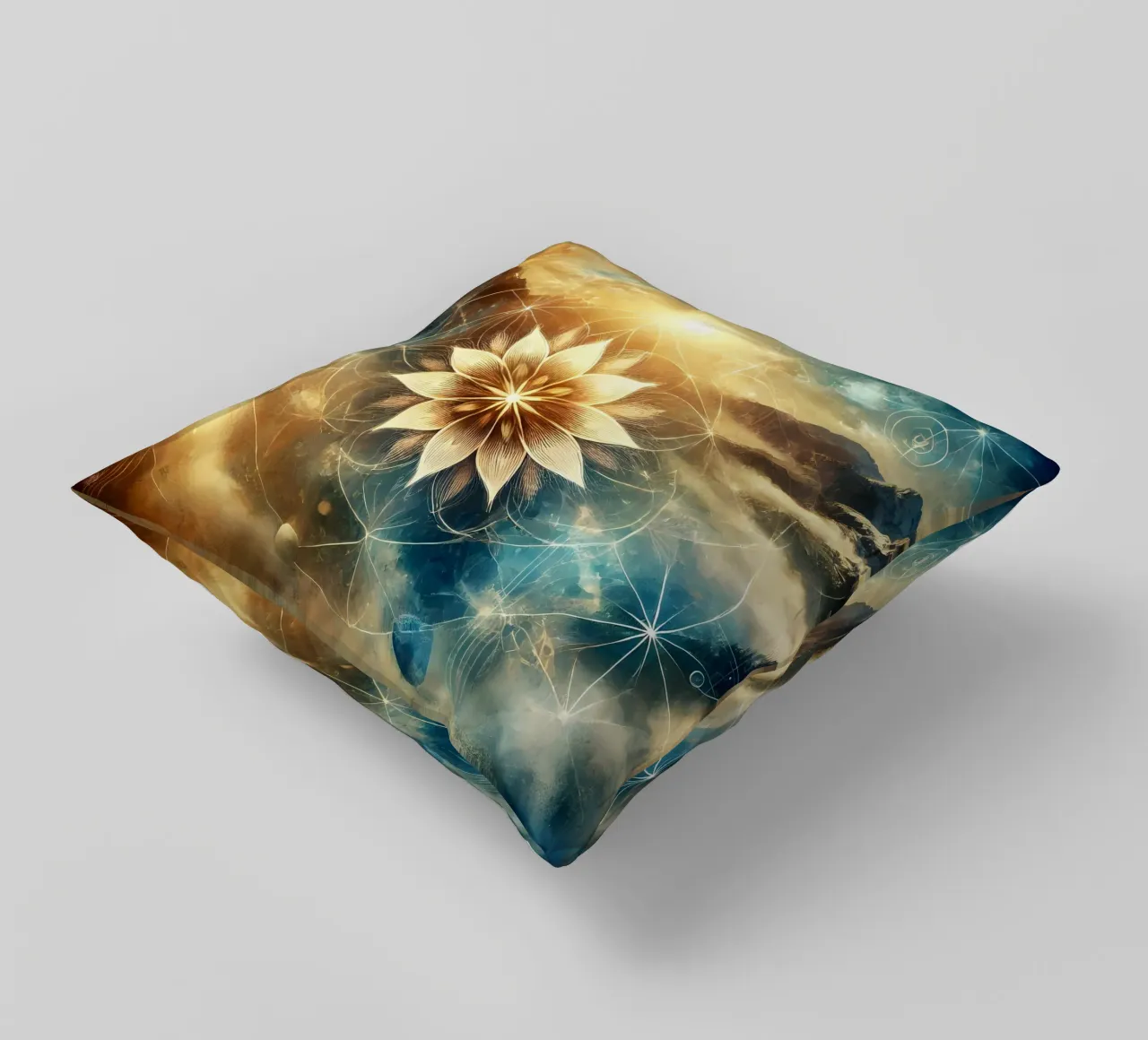 Flower of life - watercolour style decorative cushion by spiritual