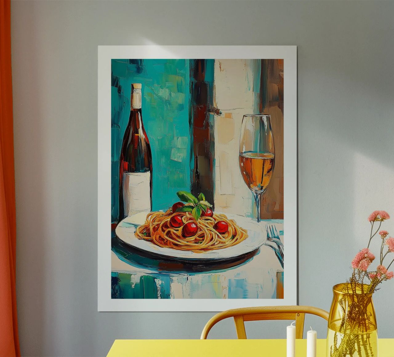 Italienische Pasta mit Wein Poster von Spice & Style