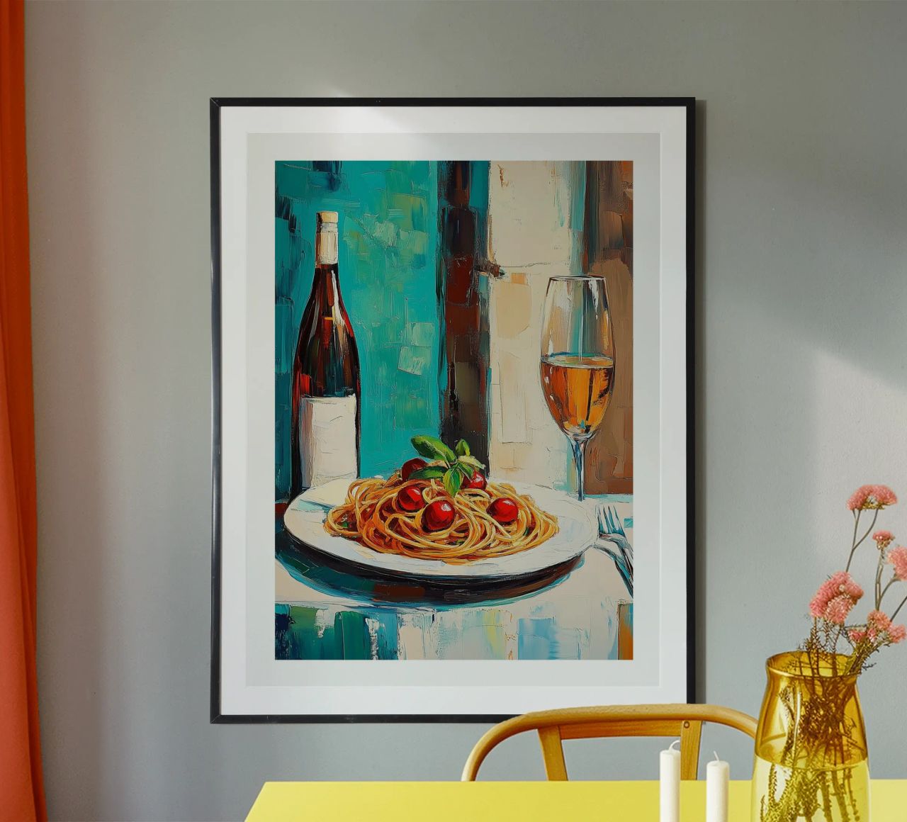 Italienische Pasta mit Wein Poster von Spice & Style