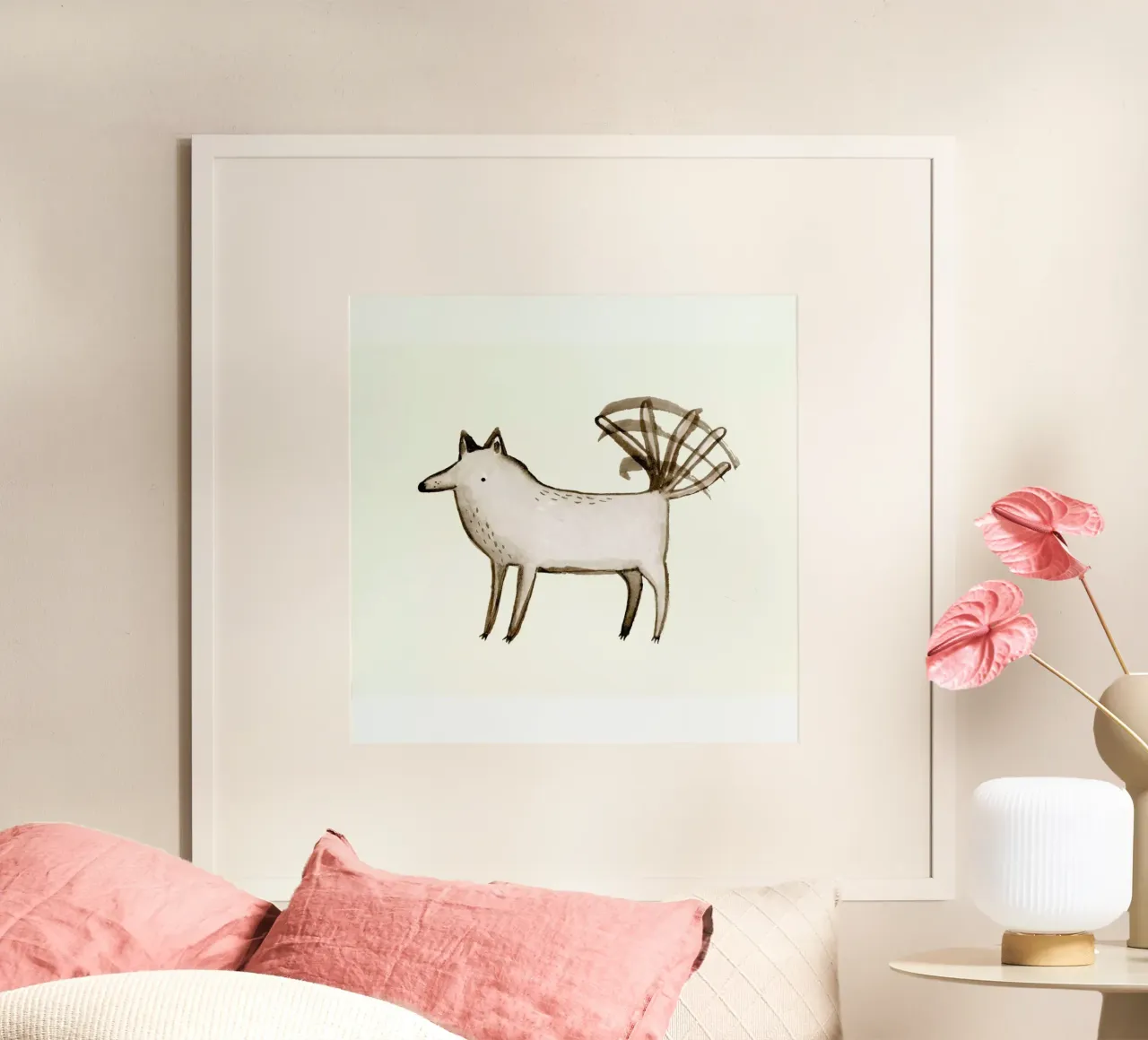 I Am So Happy-Dog poster con telaio in legno da Sophie Corrigan