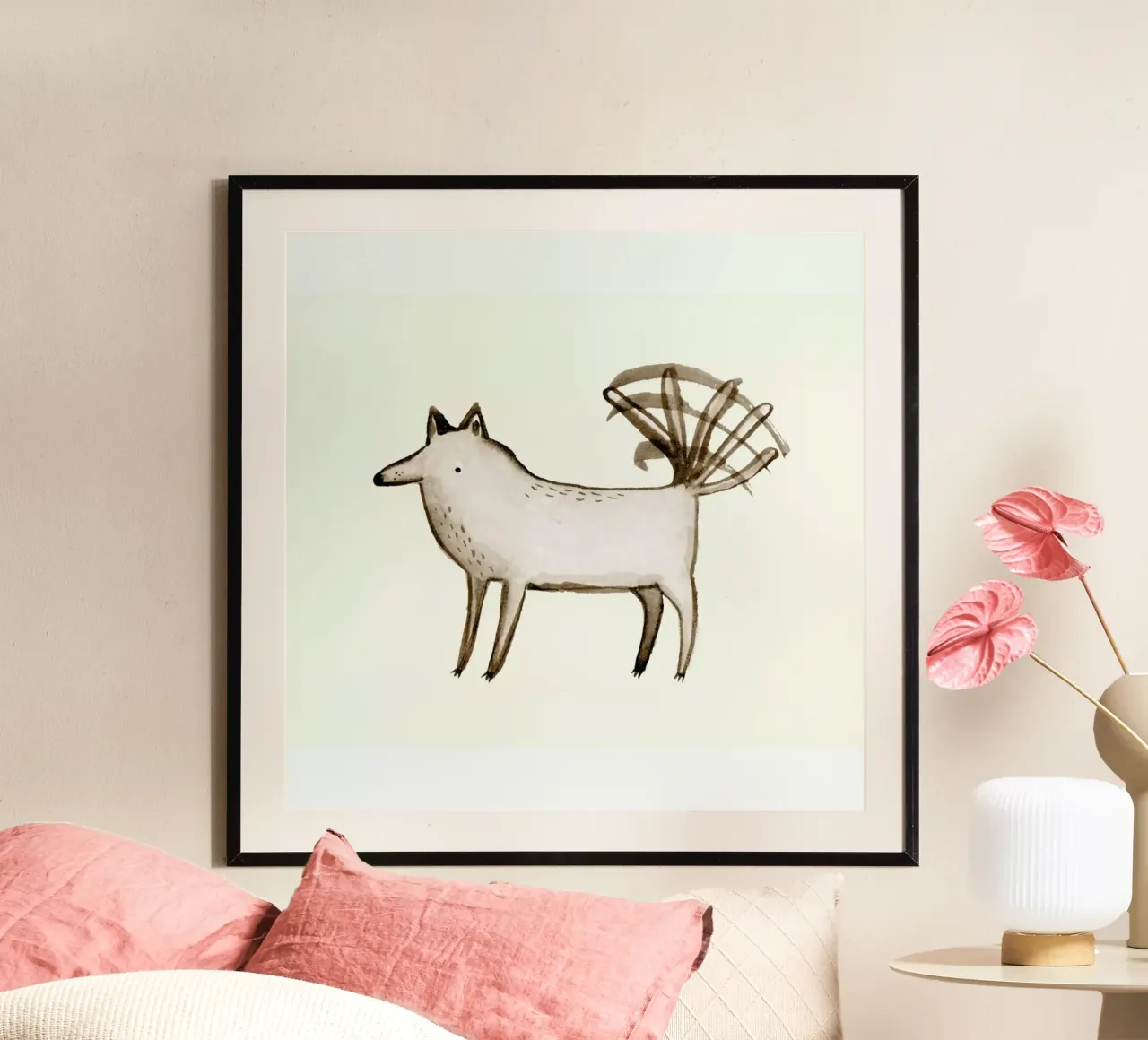 I Am So Happy-Dog poster con telaio in legno da Sophie Corrigan