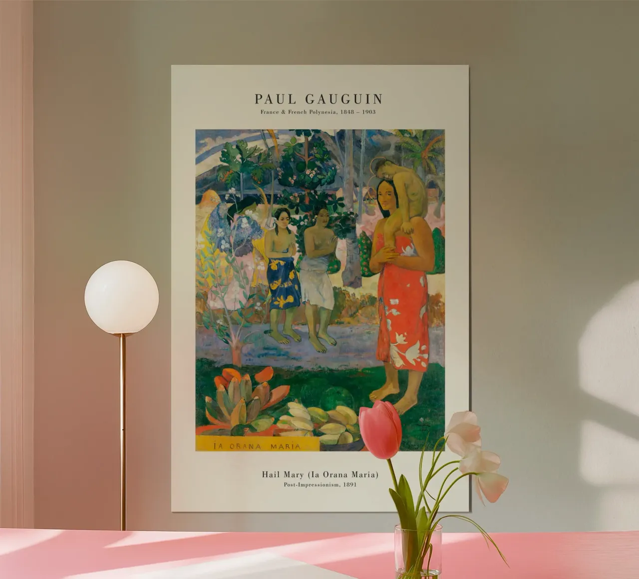 Paul Gauguin - Hail Mary poster con telaio in plastica da Old Masters