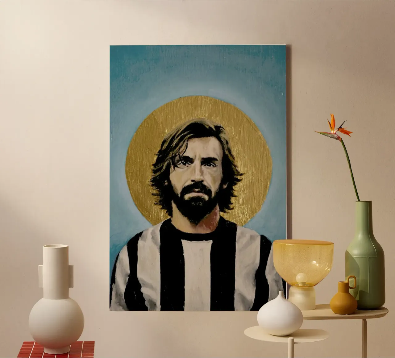Football Icon - Andrea Pirlo canvas by David Diehl