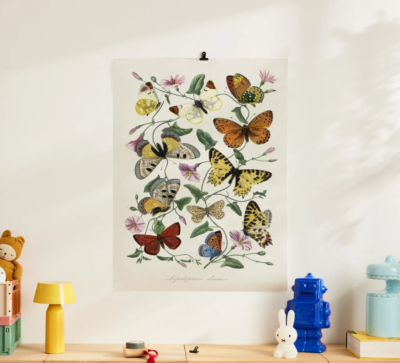 Paul Gervais - Schmetterlinge poster con telaio in alluminio da Old Masters