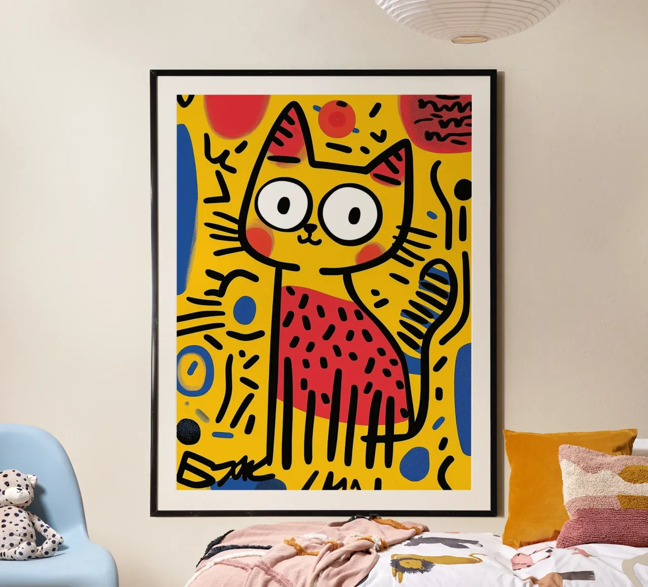 Cartoon Cat poster with plastic frame by Art Center