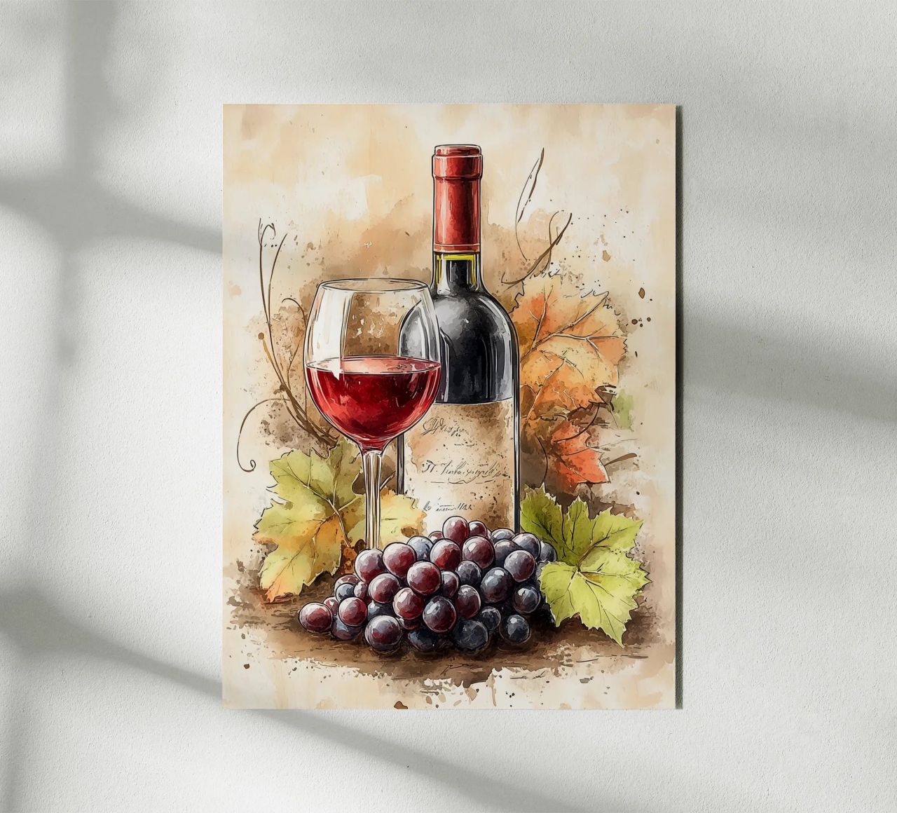 Vino e uva d'autunno alluminio dibond da Spice & Style