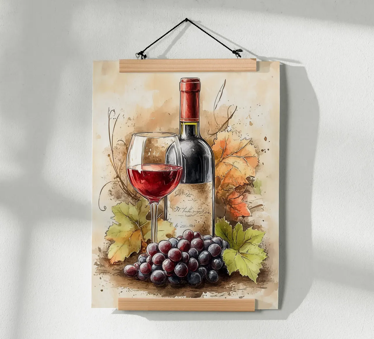 Vino y uvas de otoño hahnemühle de Spice & Style