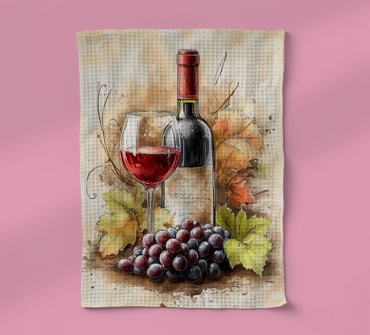 Vino e uva d'autunno canovaccio da cucina da Spice & Style