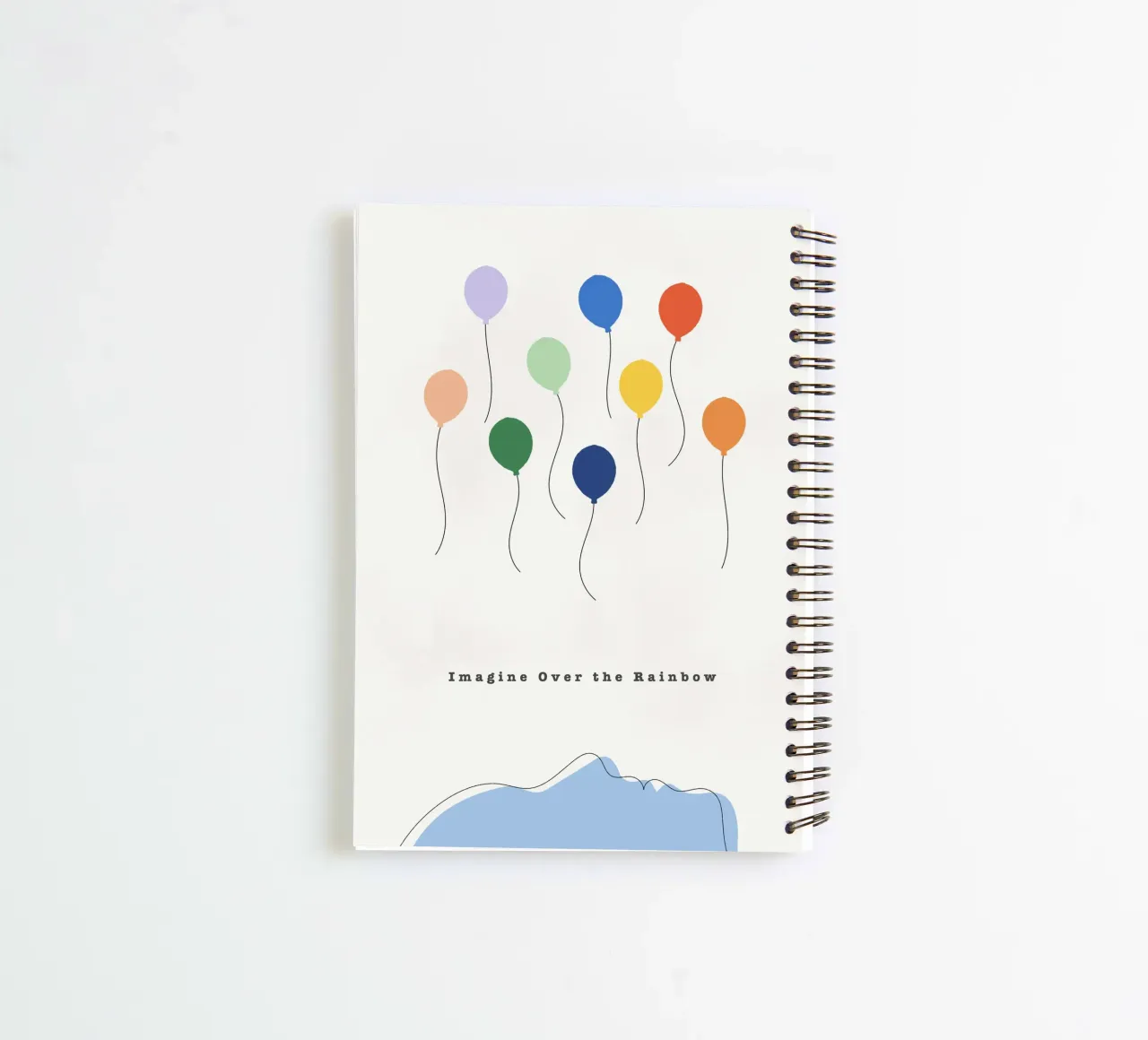 Imagine Over the Rainbow spiral notebook by natural neutral