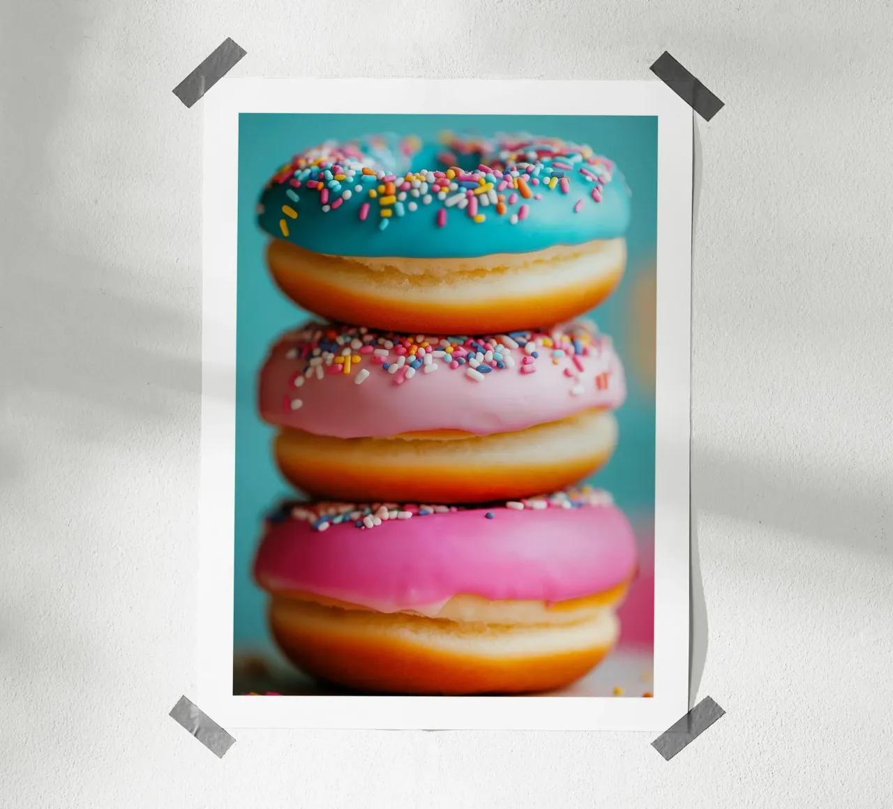 Ciambelle gourmet e colorate poster con telaio in plastica da Spice & Style