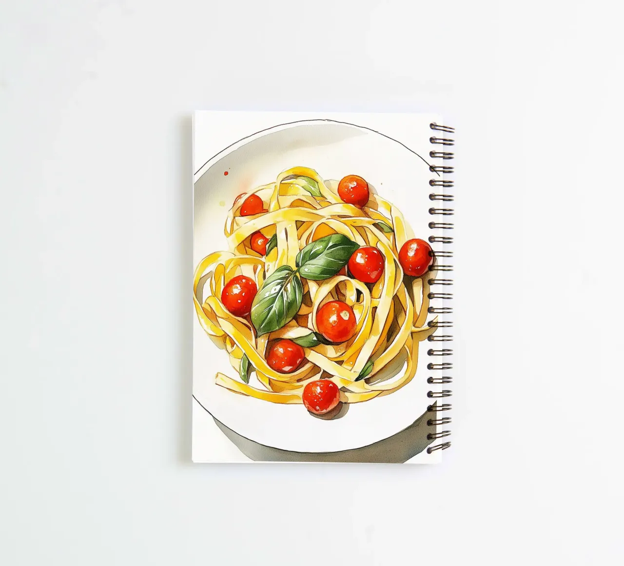 Fresh Pasta with Tomato and Basil spiral notebook by Spice & Style