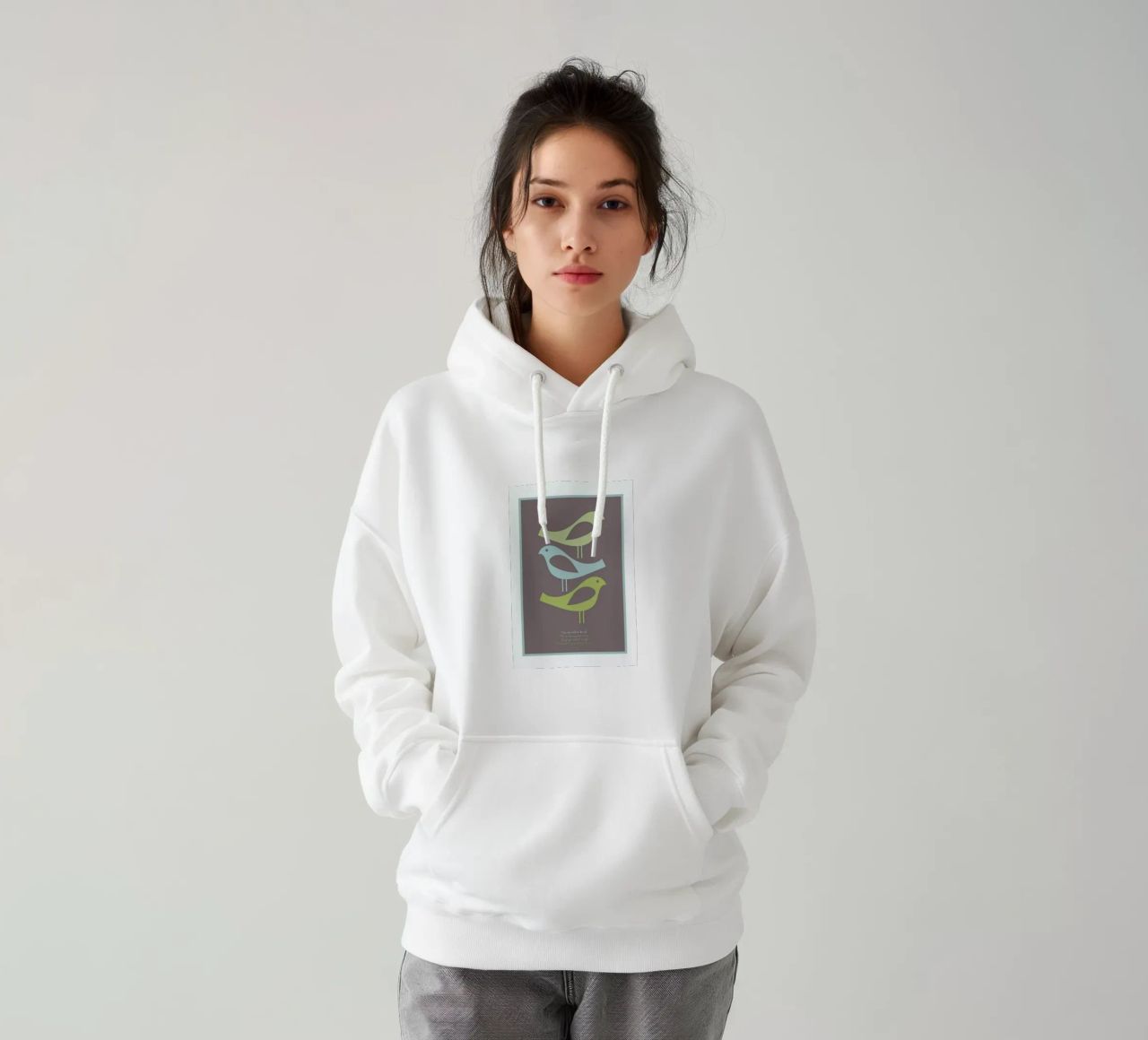 Three little birds felpa con cappuccio da Visual Philosophy