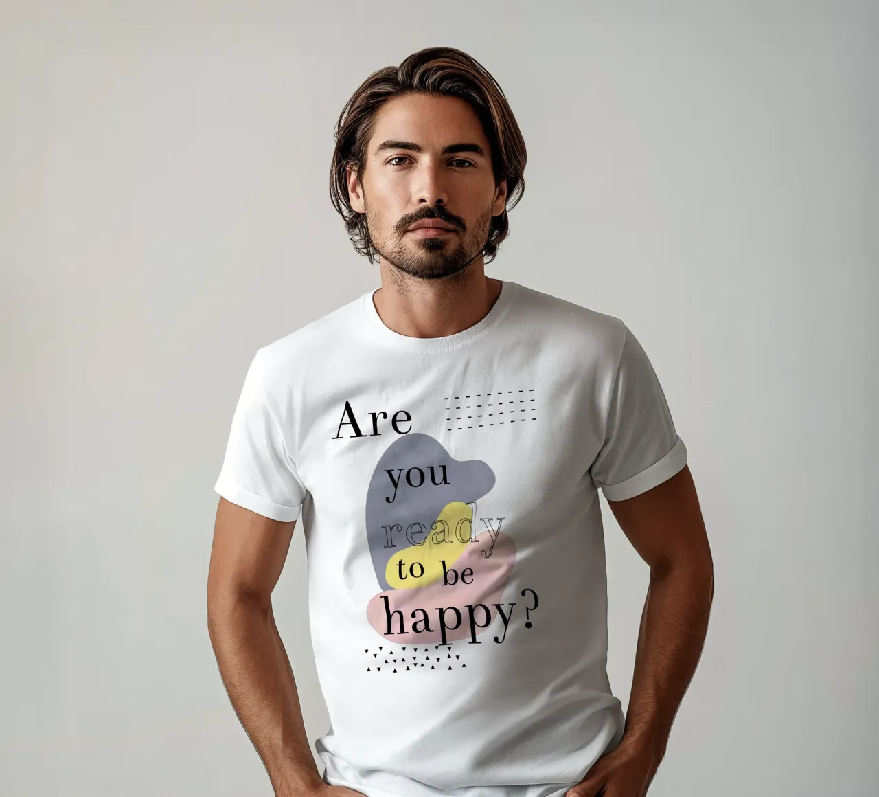 Are you ready to be happy? t-shirt da natural neutral