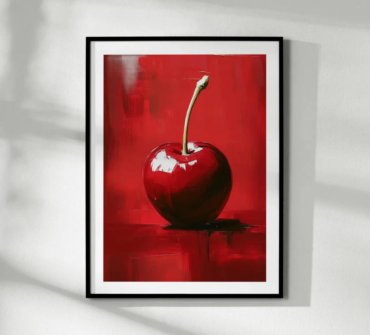 Strahlend rote Kirsche Poster mit Aluminium Rahmen von Spice & Style