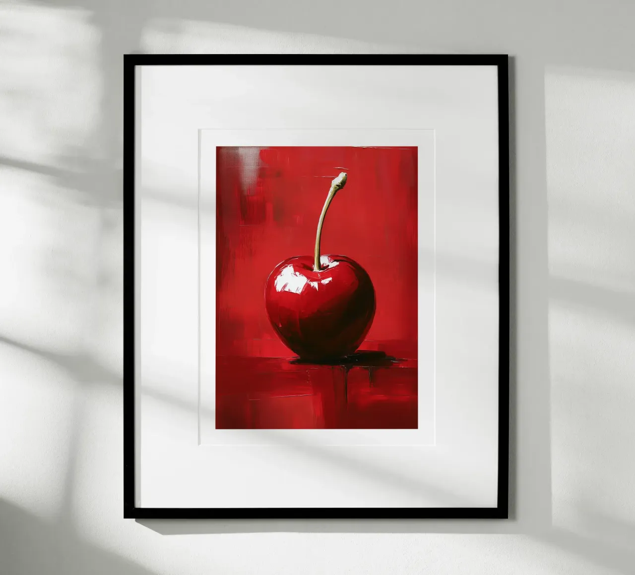 Strahlend rote Kirsche Poster mit Aluminium Rahmen von Spice & Style