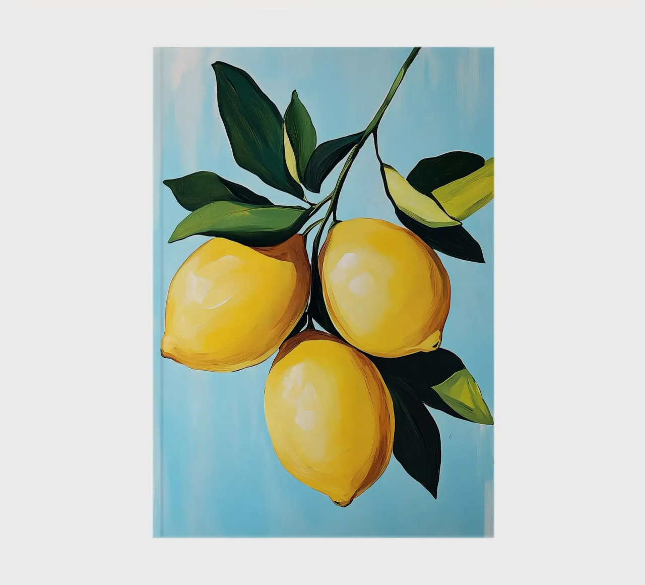 Luminous Lemons against a Blue Background notebook by Spice & Style