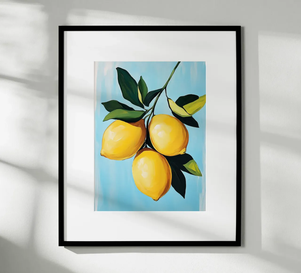 Limoni luminosi su sfondo blu poster da Spice & Style