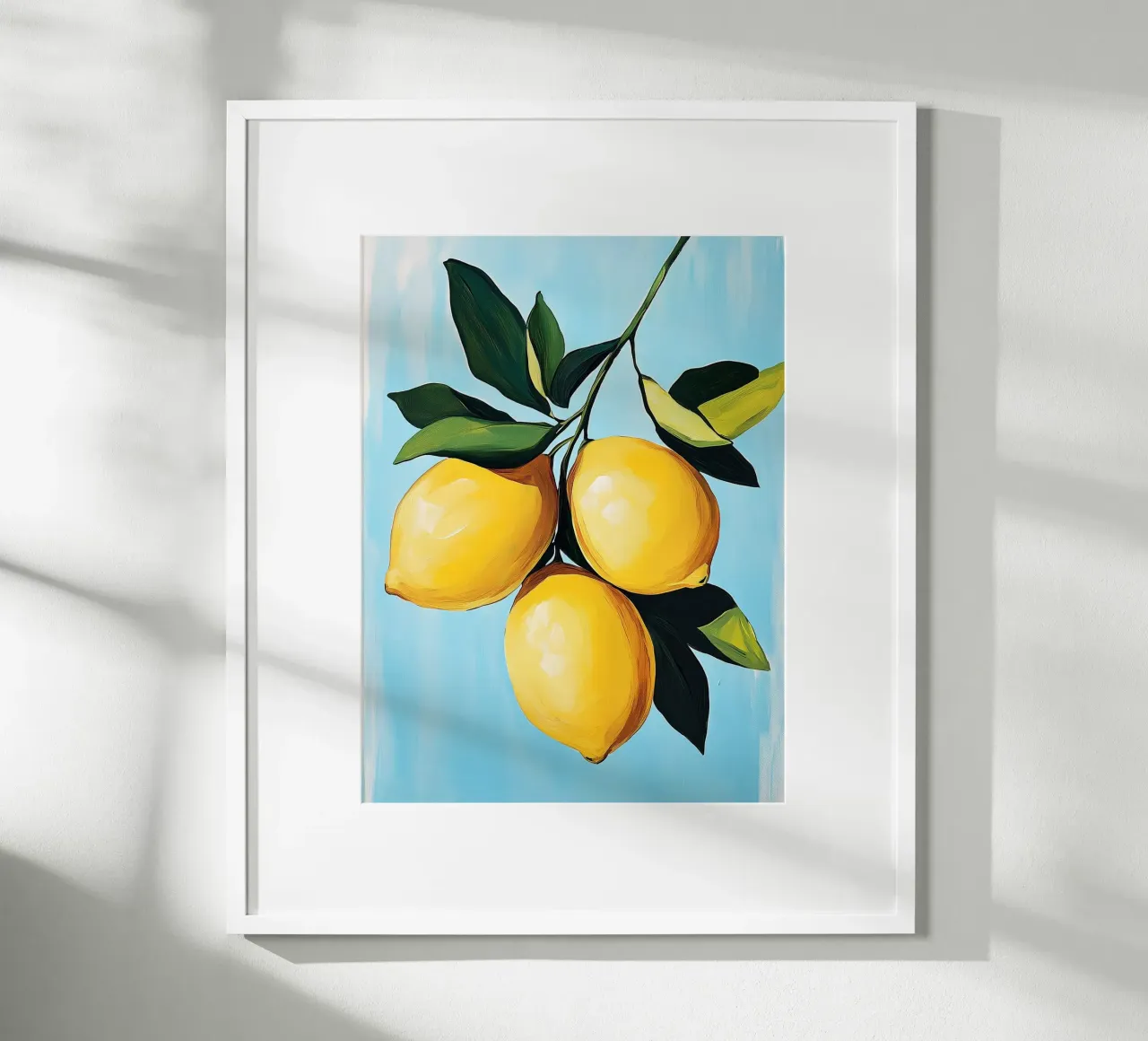 Limoni luminosi su sfondo blu poster da Spice & Style