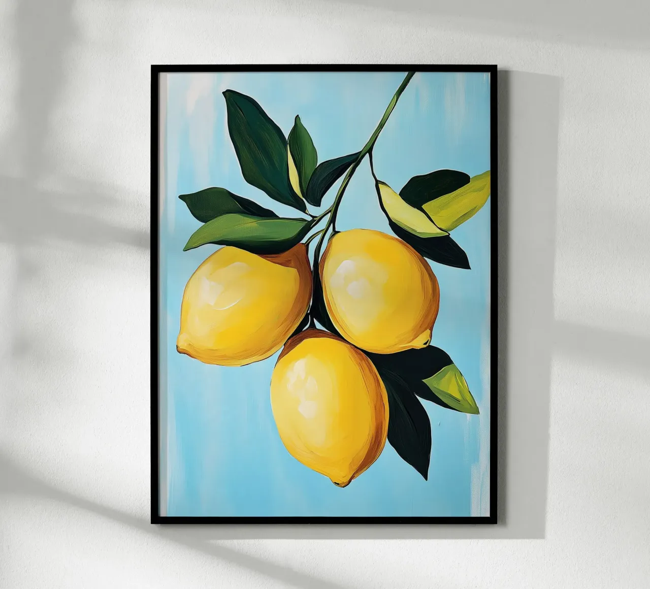 Limoni luminosi su sfondo blu poster da Spice & Style