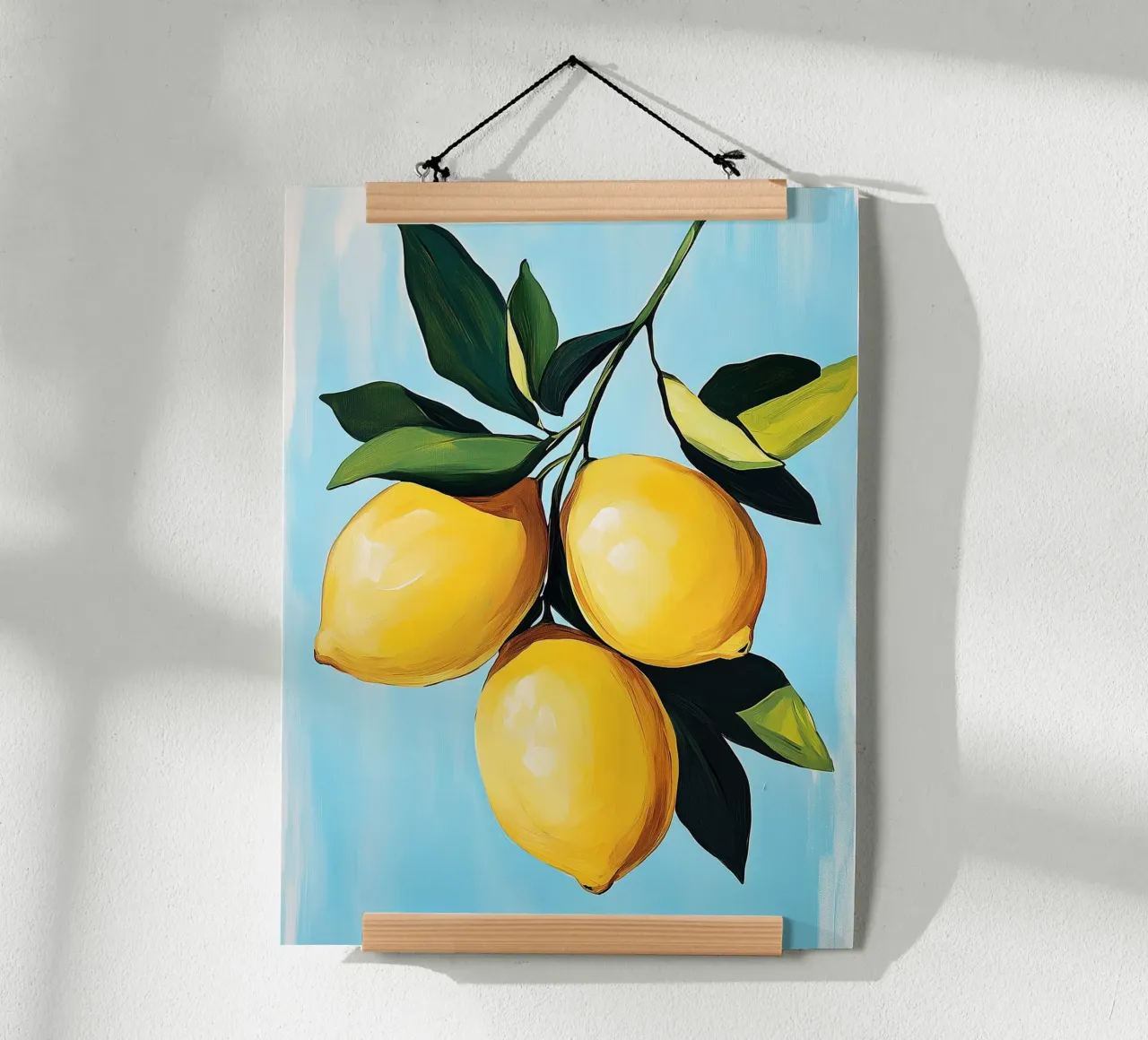 Limoni luminosi su sfondo blu poster da Spice & Style